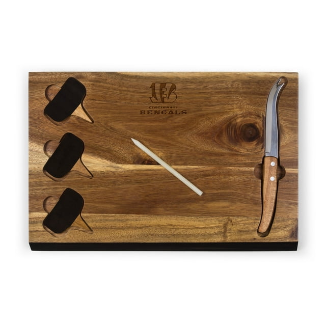 Cincinnati Bengals - Delio Bamboo Cheese Board and Tools Set by Picnic Time