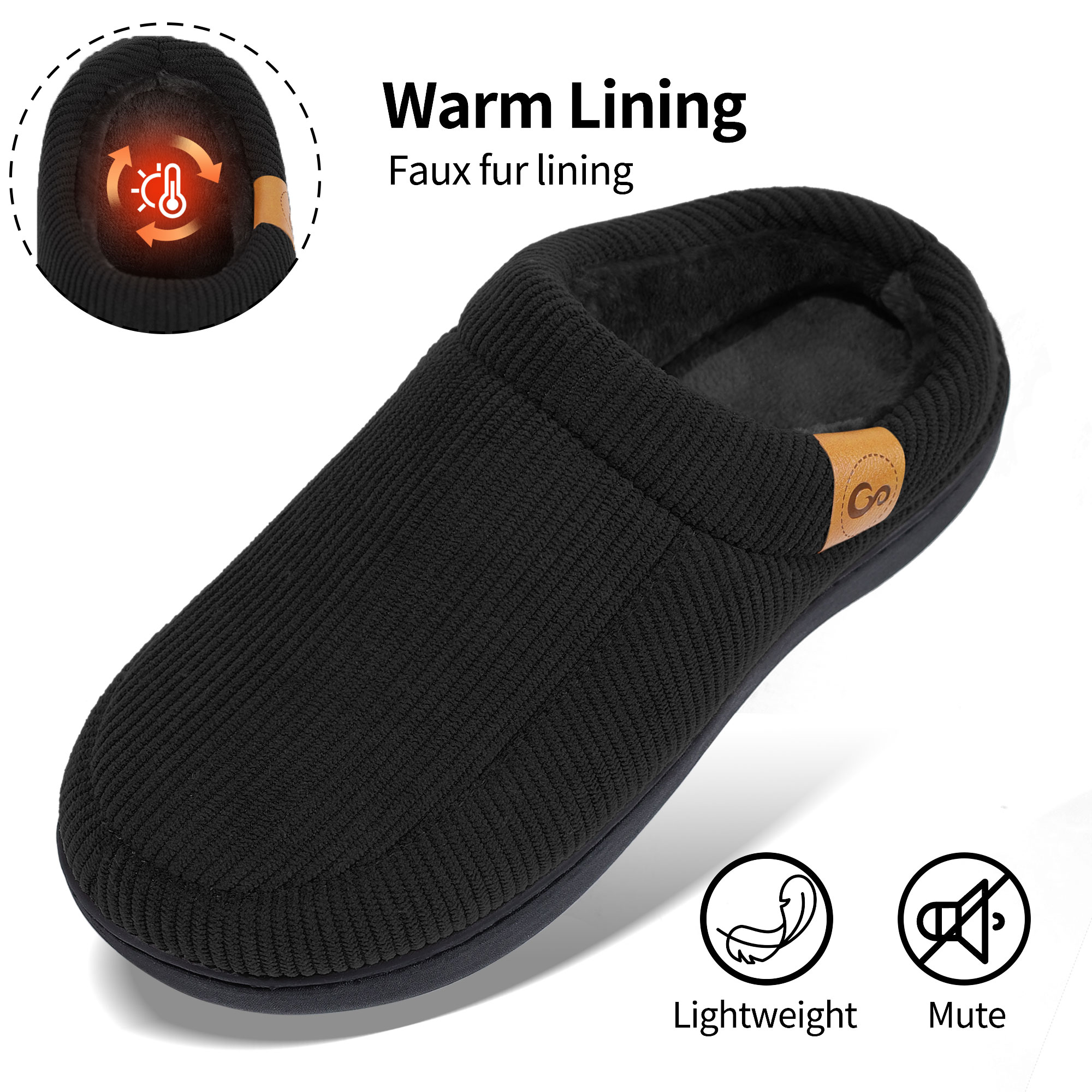 Ecetana Men's Moccasin Slippers with Memory Foam photo 3