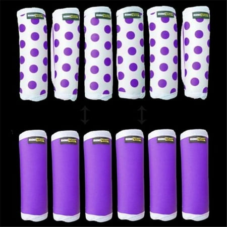 Rhino Wrap DOTS! Purple Luggage Locators (Quantity 6) Reversible: Solid Purple