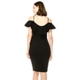 thumbnail image 3 of Women's Off Shoulder Ruffle Accent Bodycon Dress, 3 of 5