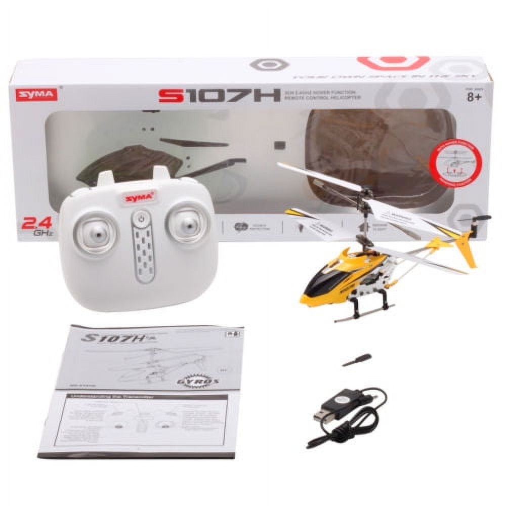 SYMA S107H 3CH 2.4GHZ RC Helicopter MINI Plane Hover Alloy Gyro Remote Control Toy Yellow