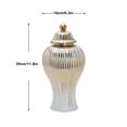 thumbnail image 2 of Transemion Ceramic Electroplating Phnom Penh Jar Striped Decor Table Gold Edge Pot Nordic Style Hallway Crafts Countertop Vase, 2 of 6