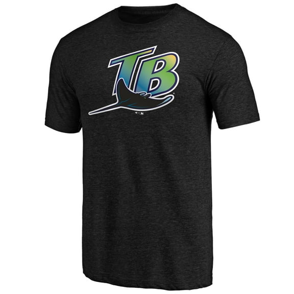 Men's Black Tampa Bay Rays Vintage Cooperstown Collection Wahconah Tri-Blend T-Shirt
