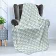 thumbnail image 4 of Tropical Soft Flannel Fleece Throw Blanket, Exotic Palm Leaves Pattern with Pale Tones Hawaiian Foliage Design, Cozy Plush for Indoor and Outdoor Use, 50" x 60", Pale Blue Salmon, by Ambesonne, 4 of 5