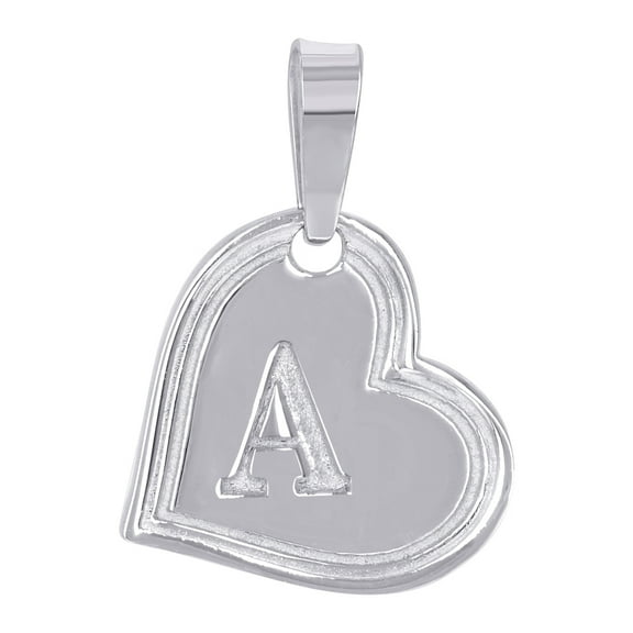 925 Sterling Silver Womens Love Heart Letter Name Personalized Monogram Initial Alphabet a Charm Pendant Necklace 22.8x1