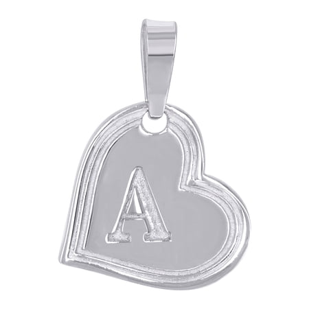 925 Sterling Silver Womens Love Heart Letter Name Personalized Monogram Initial Alphabet a Charm Pendant Necklace 22.8x1