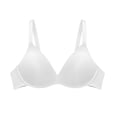 thumbnail image 2 of Bigersell T-Shirts Bras for Women Seamless Smoothing V-Neck Push up Padded Bras No Underwire Hook and Eye Bra Closure Solid Wireless Sports Bras White L, 2 of 4