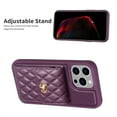 thumbnail image 4 of ELEHOLD Luxury Wallet Case&nbsp;for iPhone XS Max Case Organ Card Slots Holders PU Leather Metal Snap with Crossbody Shoulder Strap Shockproof Elegant Purse Case,purple, 4 of 6
