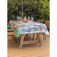 thumbnail image 2 of Outdoor Tablecloth with Umbrella Hole and Zipper, Easter Bunny Gnomes Rectangle Table Cloth 52x70 Inch Waterproof Tablecloth, Spring Easter Eggs Floral Blue Plaid Picnic Table Cover for Patio Camping, 2 of 7