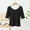 Black, variant on Basic Women's Summer Casual Tailored Fit T-Shirt Solid Color Top Comfy Half Sleeves Scoop Neck Blouse