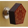 thumbnail image 2 of IBA Indianbeautifulart Boutons Rouges Gravés Boutons de Porte d'Armoire en Bois Poignée de Tirage Lot de 10, 2 of 3