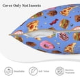 thumbnail image 5 of Fotbe Fastfoods Pattern Velvet Decorative Throw Pillow Covers with Elegant Piping, Soft Plush Cushion Cover for Sofa, Bed, Car, Office-20"x20", 5 of 8