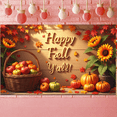 thumbnail image 6 of Decorative Design Happy Fall Banner Leaf Pattern Wooden Background Floral Basket for Autumn Decoration Outdoor Party Thanksgiving, 6 of 9