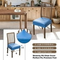 thumbnail image 3 of Dining Chair Covers Set of 6, Waterproof PU Leather Stretch Chair Seat Slipcovers Soft Removable Washable Chair Covers, Kitchen Chair Seat Covers Protectors Dining Room, Pu-navy Blue, 3 of 18