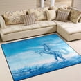 thumbnail image 2 of Dreamtimes Lightweight Soft Area Rugs, 80 x 58 inch（6'8" x 4'10"） Water Horse Out of Splashes Floor Mat for Kids Playing Room Hardwood Floor Living Room Nursery Rugs, 2 of 6