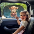 thumbnail image 3 of Yuyamidu Highland Cow Car Window Shade for Baby Red Heart Car Side Window Sun Shade Adorable Auto Rear Sunshade Car Accessories for SUVs Sedans Trucks, 3 of 7