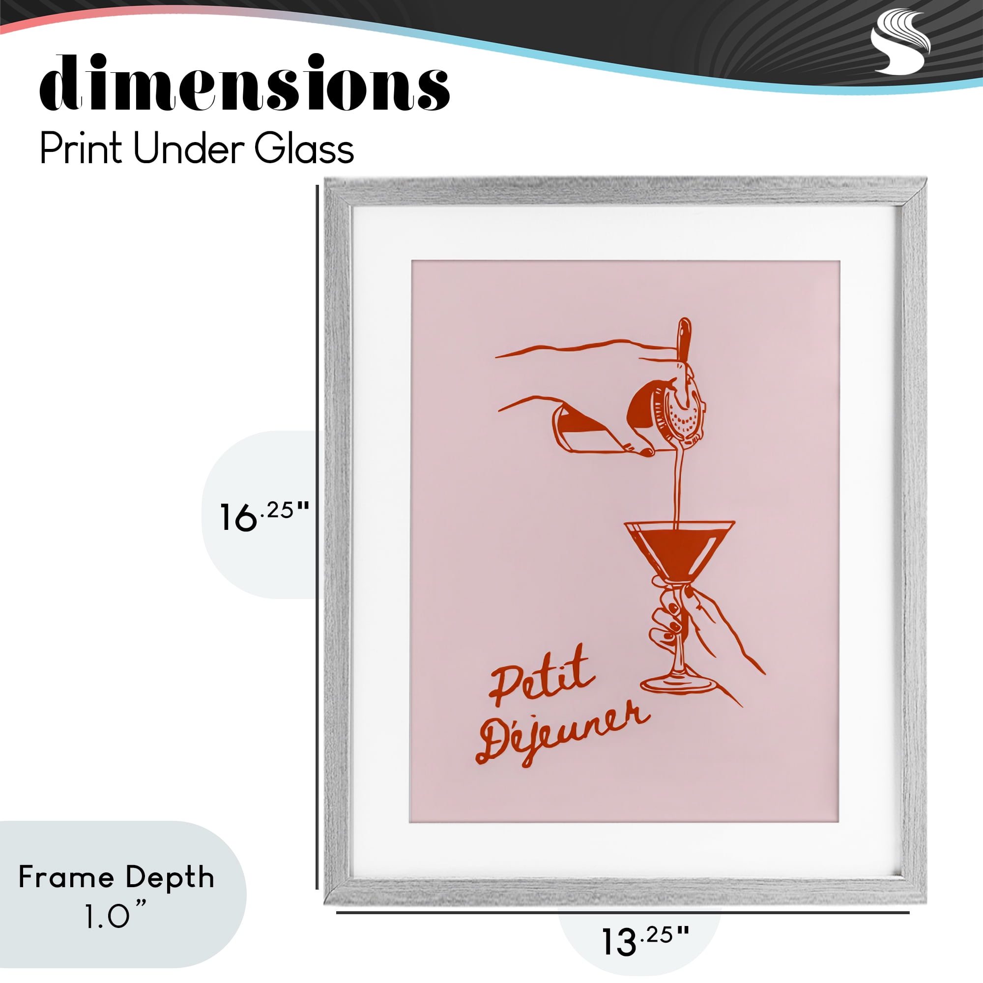 Stupell Industries Pouring Brunch Cocktail Gray Framed Print Under Glass, design by The Prints Vibe