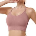 thumbnail image 2 of Sngxgn Womens Longline Sports Bra - Workout Crop Tank Tops Padded Yoga Bra(Pink,M), 2 of 9