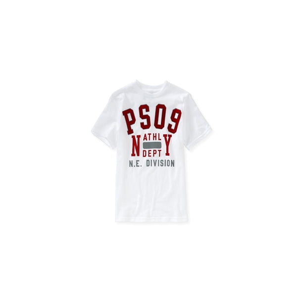 Aeropostale Boys PS09 Athletic Embellecido playera, blanco, 6