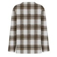 thumbnail image 6 of Women Tunic Tops Long Sleeve Plaid Shirts Loose Fit Crewneck Color Block Blouse Chic Fall T Shirts Casual Blouse 2026 Khaki 2XL, 6 of 6