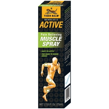 TIGER BALM Active Muscle Spray, 2.53 fl. oz. – Sports Spray – Tiger Balm Muscle Rub Spray – Analgesic Spray for Muscles – Spray for Back Discomfort & More – Relieving Spray for Soreness
