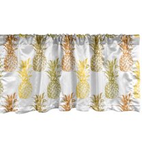 Ambesonne Tropical Window Valance, Sketched Stamp Minimal, 54" X 18", Olive Green Cinnamon