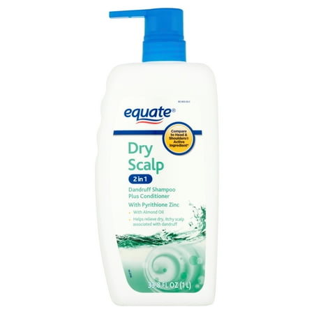 Equate Dry Scalp, 2 in 1 Nourishing Dandruff Shampoo and Conditioner with Pyrithione Zinc and Almond Oil for Scalp and Hair Care, 33.8 fl oz