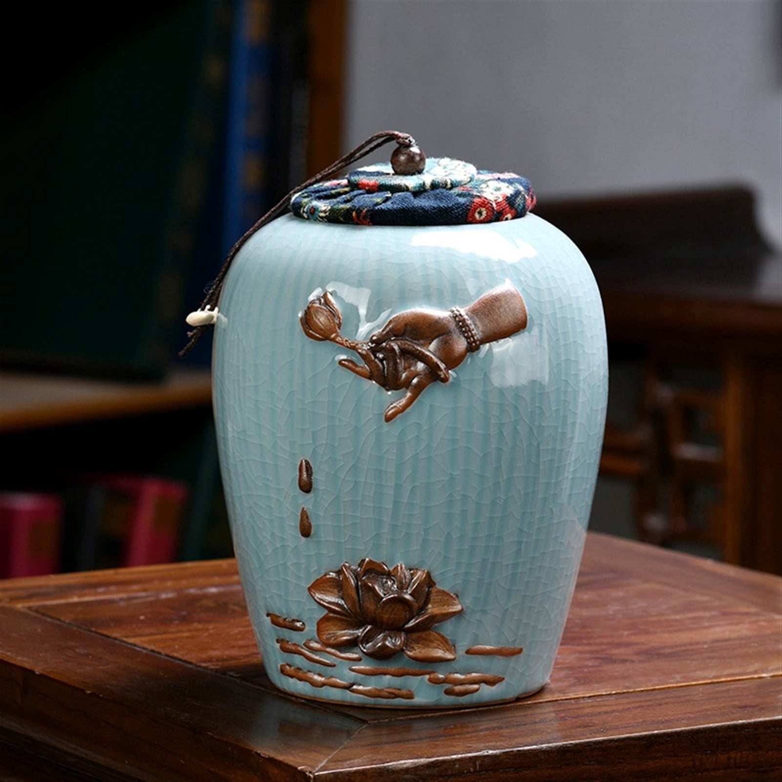 Ceramic Funeral Pet Urn For Memorials Small Holds Up To 30 Cubic Inches Of Ashes Pet Cremation Urn For Ashes