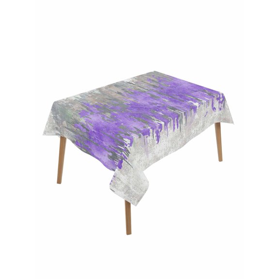 Purple Grey Abstract Table Cloth, Waterproof Tablecloth for Rectangle Tables, Gradient Geometric Graffiti Modern Art Reusable Washable Fabric Table Cover for Restaurant Kitchen Dining Tables 60"x84"