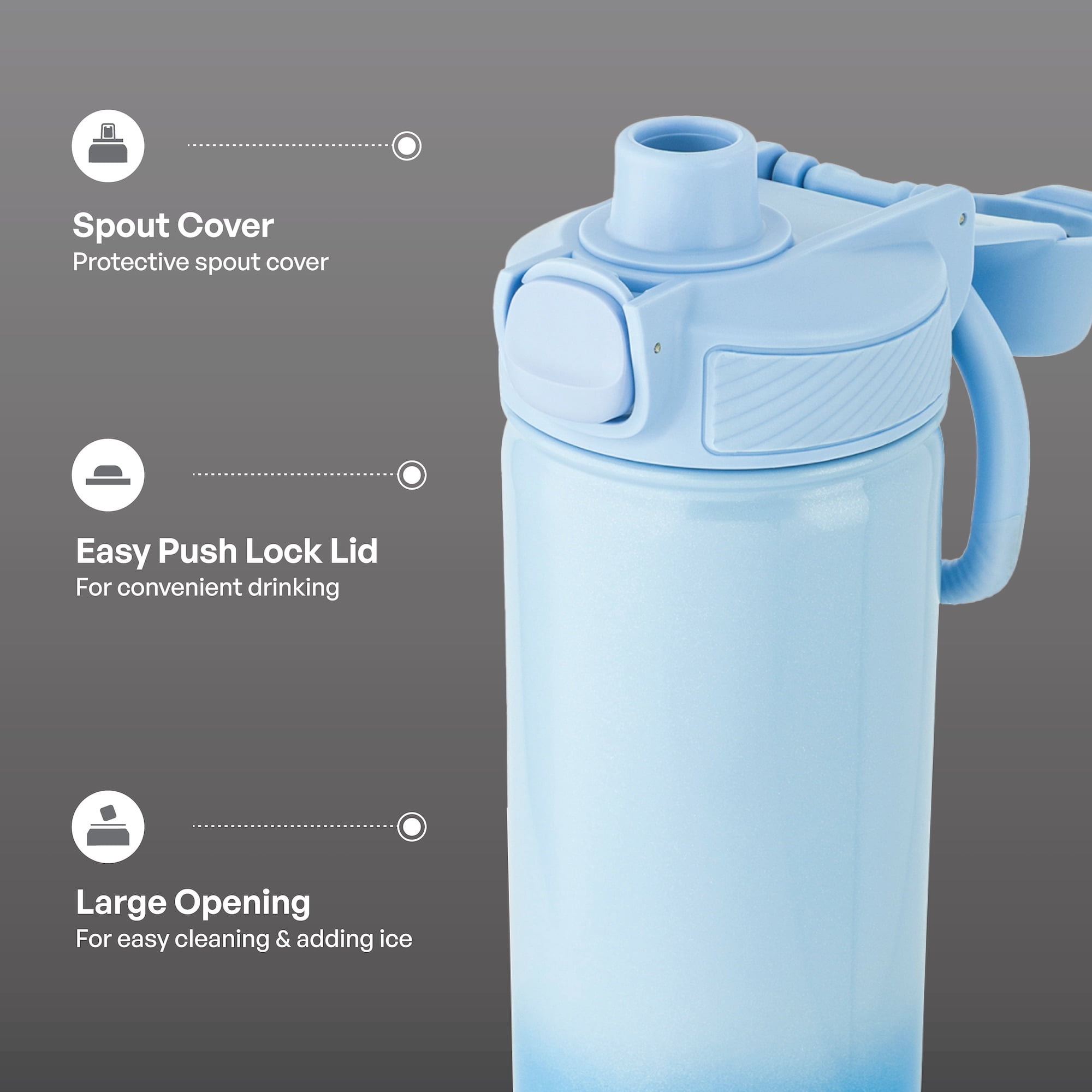 TAL 28oz Stainless Steel Ranger Push Lock Lid Water Bottle, Blue Shimmer