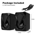 thumbnail image 3 of Computer Speakers for Desktop or Laptop, TSV 2.0 Stereo RGB PC Gaming Speakers with Stereo Surround Bass, 7 Colors LED Lights, USB-Powered 3.5mm Wired Speakers for PC Smartphone Tablet Projector TV, 3 of 9