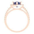 thumbnail image 4 of 2.38 ct Pear Cut Simulated Tanzanite Halo Engagement Ring for Women in 18K Rose Gold, 4 of 5
