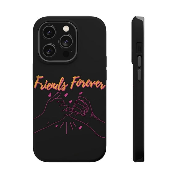 DistinctInk Tough Case for Apple iPhone 15 PRO (6.1" Screen), Compatible with MagSafe Charging - Friends Forever