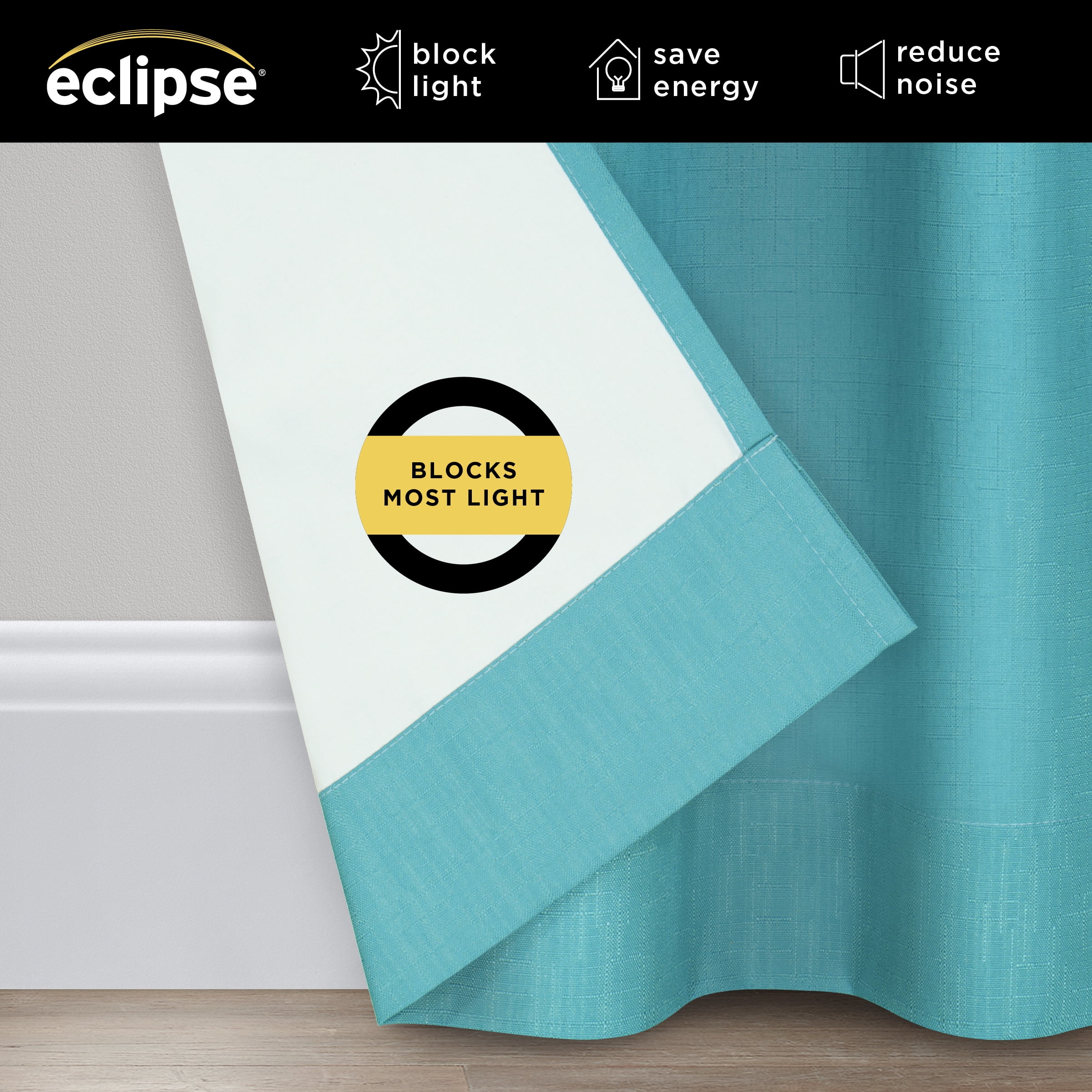 Eclipse Kendall Kids Thermaback Blackout 42 x 63 Curtain Panel in Turquoise