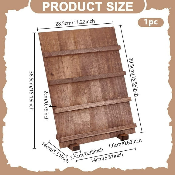 4 Tier Earring Card Display Stands Wooden Jewelry Display Stand Rack Removable Shelves Rack Earring Display Holder for Displaying Selling Bookmarks Stickers Jewelry Keychains 11.6x5.5x14.7Inch