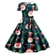 thumbnail image 3 of Vestido Casual Para Mujer, Vestido de Fiesta de Noche de Manga Corta Con Estampado Navideño de Los Años 50, 3 of 3