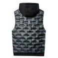 thumbnail image 3 of BiZtdJrK Mens Winter Lightweight Puffer Vest Sleeveless Windproof Durable Vests Jackets Outdoor Travel Winter Outwear with Hood Lightening Sales Gray XXL, 3 of 6