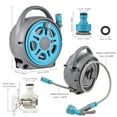 thumbnail image 1 of Retractable Garden Hose Reel 39 FT Hose Reel with Adjustable 7-Function Sprayer Nozzle /Adapters Manual Rewind System for Garden / Yard Watering Car Washing, 1 of 5