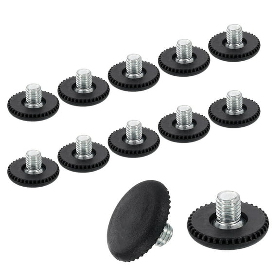 12Pack M8 Thread Furniture Feet Levelers, 25x9 Adjustable Leveling Screw, Black