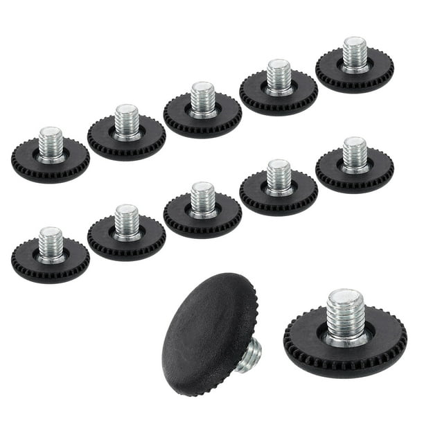 Niveladores de pies de muebles con rosca M8, 12 piezas, tornillo ajustable de 25x9, negro