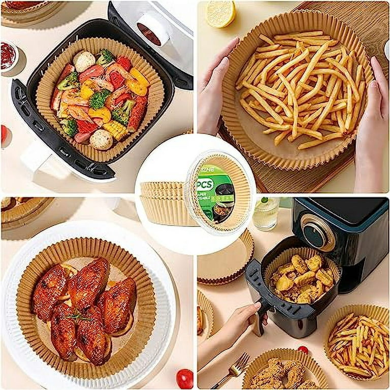 Disposable Air Fryer Paper Liners: 100PCS 8 Inch Square Liners for Air  Fryer, Grease and Water Proof Non Stick Basket Parchment Paper