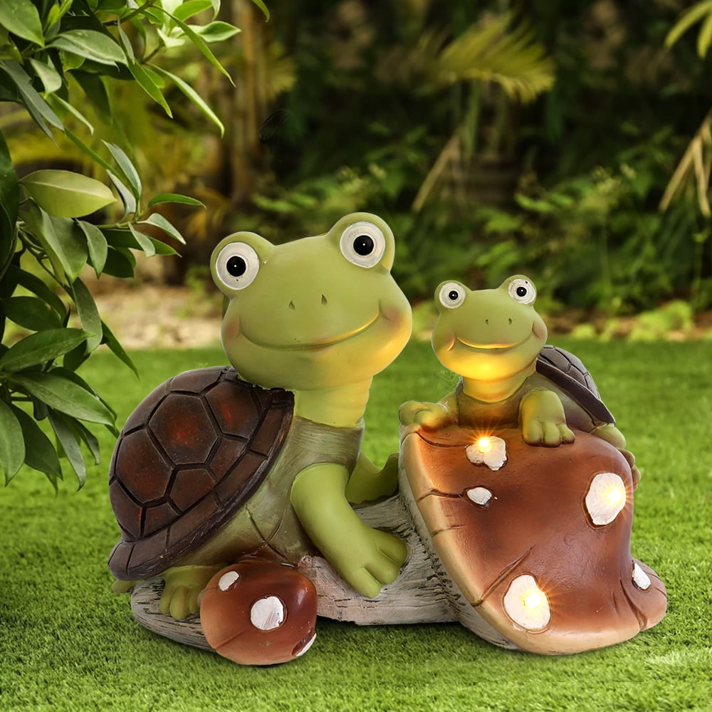 Garden Statue Turtles Figurine - Cute Frog Face Turtles Animal