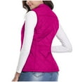 thumbnail image 6 of Atogsazn Women's Full Zip Fuzzy Fleece Jacket Casual Sleeveless Coat Lightweight Solid Color Puffer Tank Tops Hot Pink XL, 6 of 8