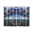 thumbnail image 1 of BSDHOME Monster Attack Lighthouse Window Curtain Kitchen Curtain 26x39 inches (Two Pieces), 1 of 3