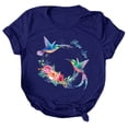 thumbnail image 2 of SMihono Hauts pour Femmes Été Chic Décontracté Femmes Décontracté Impression de Lettres Manches Courtes Col Rond T-Shirt Ample Blouse Hauts T-Shirt Oversize pour Femmes, 2 of 5