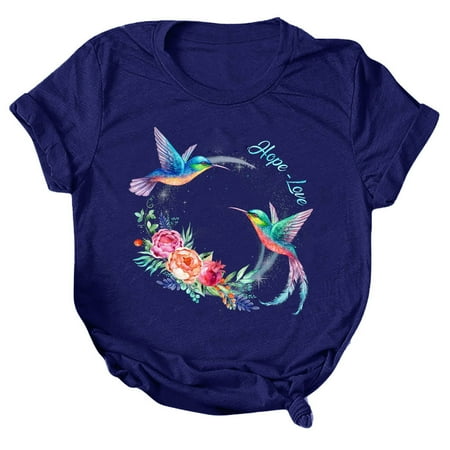 

Mortilo Plus Size Tops For Women Casual Letter Printing Short Sleeves O-Neck Loose T-Shirt Blouse Tops
