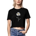 thumbnail image 2 of Mifsaly Floral Crop Tops for Women Summer Slim Fit Crewneck Short Sleeve Cropped T-Shirts Trendy Y2K Going Out Cotton Shirts Lightweight Casual Beach Club Party Tees L, 2 of 6