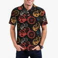 thumbnail image 5 of Yiaed Compass And Mountains In Bicycle Wheels1Print Men's Short Sleeve Polo Shirt,Golf Polo for Men Three-Button Golf Shirt Athletic Casual Collared T-Shirt- Large, 5 of 7