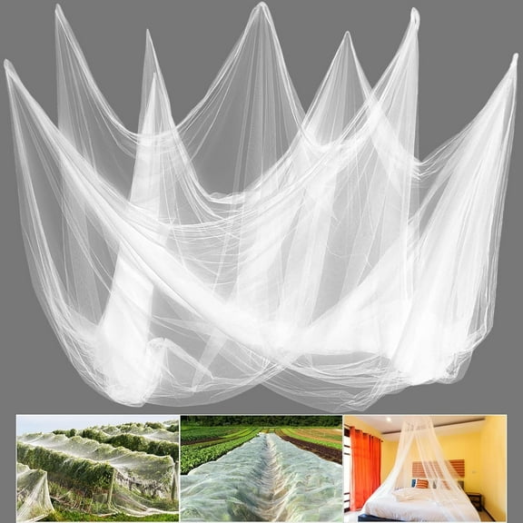Mosquito Netting,10 × 50 Ft Mosquito Mesh Screen for Patio,Fly Insect Bird Net Barrier Garden Mesh Netting for Protect Vegetables Fruits from Birds Bugs,White White 10 × 50 Ft
