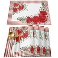 thumbnail image 2 of Valentine'S Day Plaid Red Flower Table Runner Luxury Hotel Wedding Decor Table Cover Dinner Table Decor Tablecloth, 2 of 6